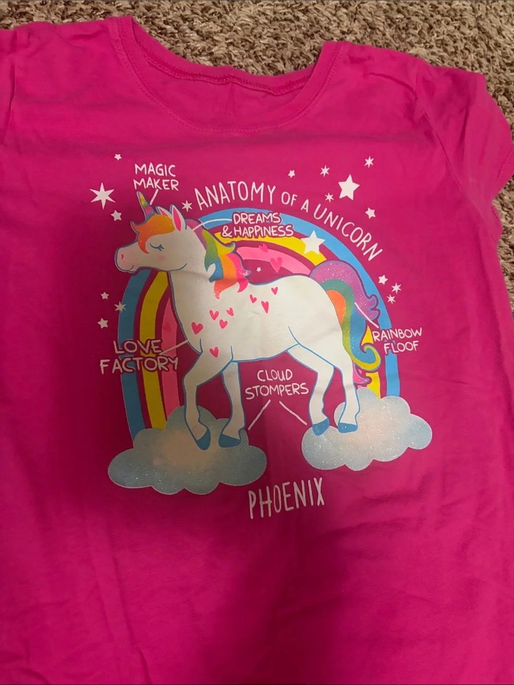 Girls Unicorn 2 T-shirts: PurpleLong Sleeve & Pink Short Sleeve